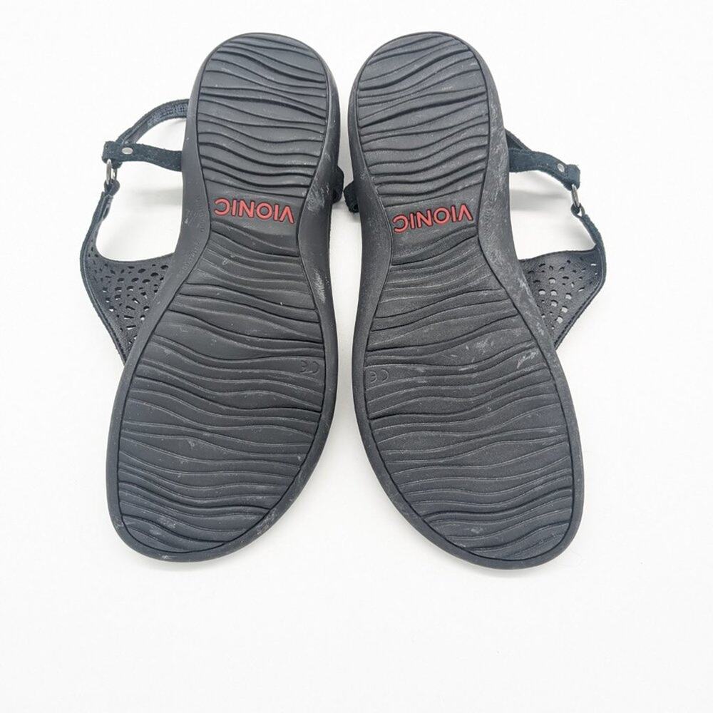 Vionic Black Kirra Toe Post Thong Sandal Adjustable Buckle Arch Support Size 8 - Picture 4 of 6